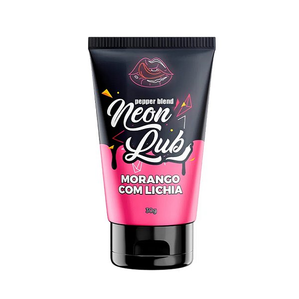 Lubrificante Beijável 30g Neon Lub Pepper Blend - Morango Com Lichia