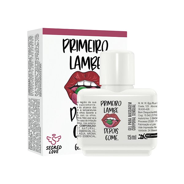 Primeiro Lambe Depois Come Kit Com Gel Térmico Beijável E Tatuagem Temporária 15ml Segred Love - Chocolate Ao Leite