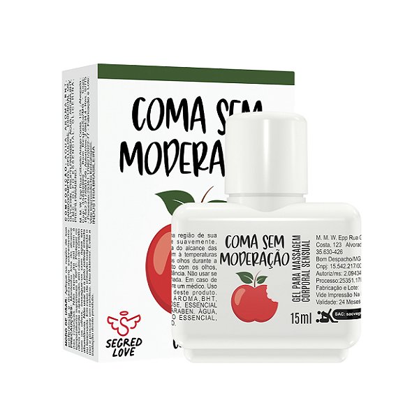 Coma Sem Moderação Kit Com Gel Siliconado Ice Beijável E Tatuagem Temporária 15ml Segred Love - Pessego