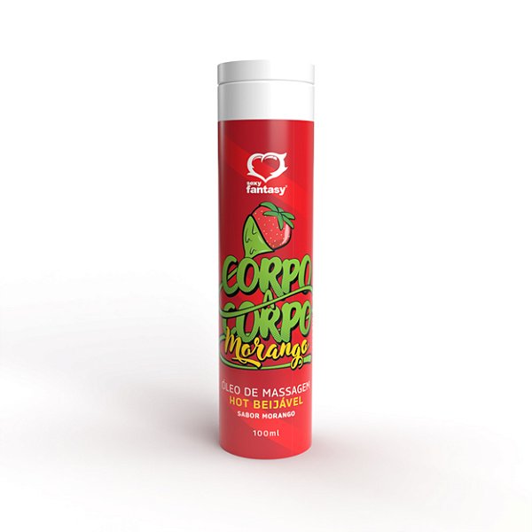 Corpo A Corpo óleo De Massagem Hot Beijável 100ml Sexy Fantasy - Morango
