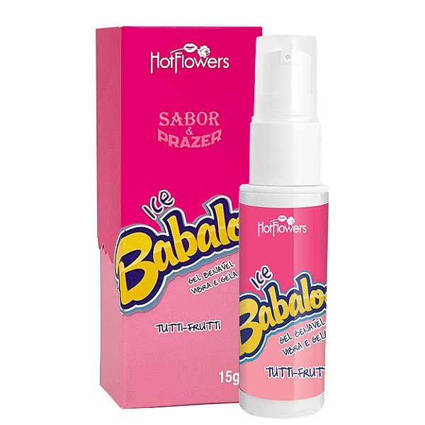 Ice Babaloo 15g Gel Beijável Vibra E Gela Hot Flowers - Tutti Frutti
