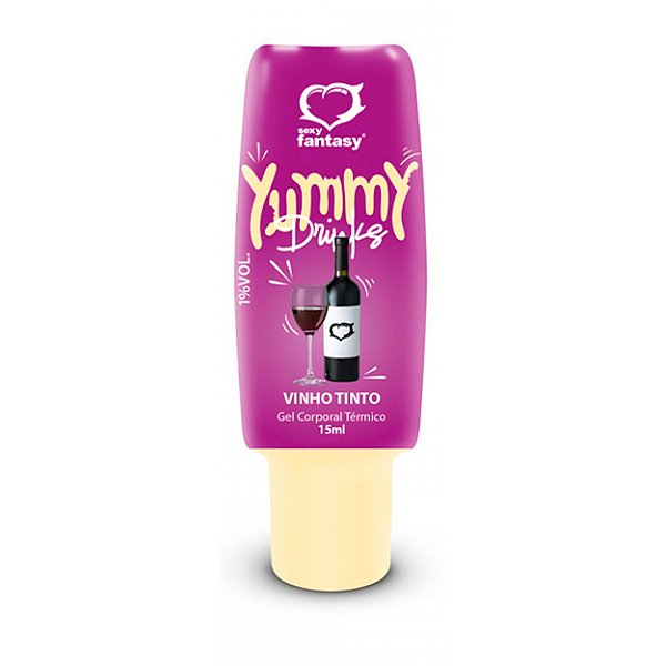 Yummy Drinks Gel Comestível Térmico 15ml Sexy Fantasy - Vinho Tinto