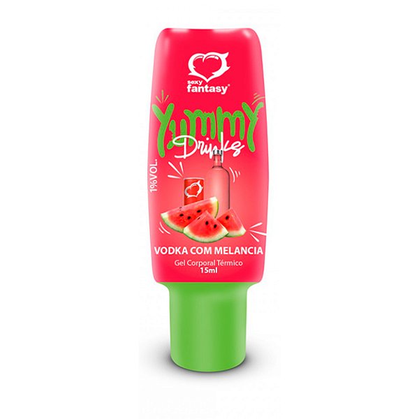 Yummy Drinks Gel Comestível Térmico 15ml Sexy Fantasy - Vodka Com Melancia