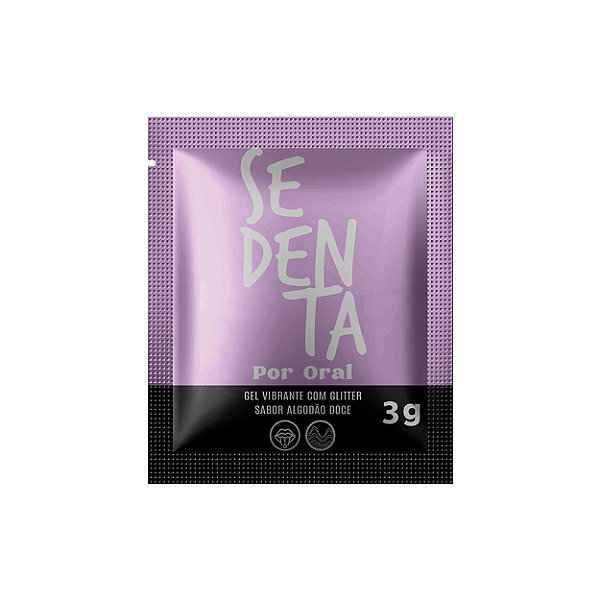 Sedenta Por Oral Gel Vibrante Com Glitter E Sabor Sache 3g Pepper Blend - Algodão Doce