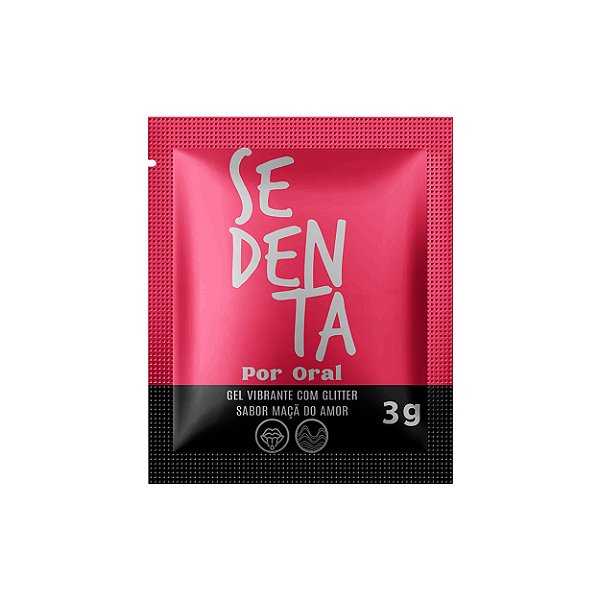Sedenta Por Oral Gel Vibrante Com Glitter E Sabor Sache 3g Pepper Blend - Maça Do Amor
