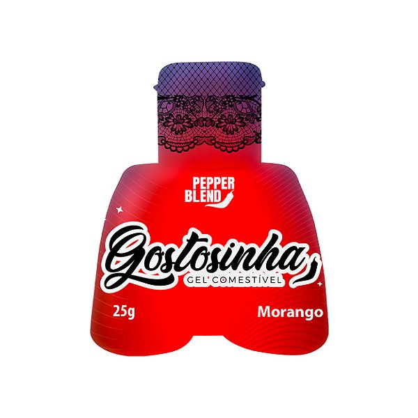 Gostosinha Gel Comestível Para Sexo Oral Hot 25g Pepper Blend - Morango