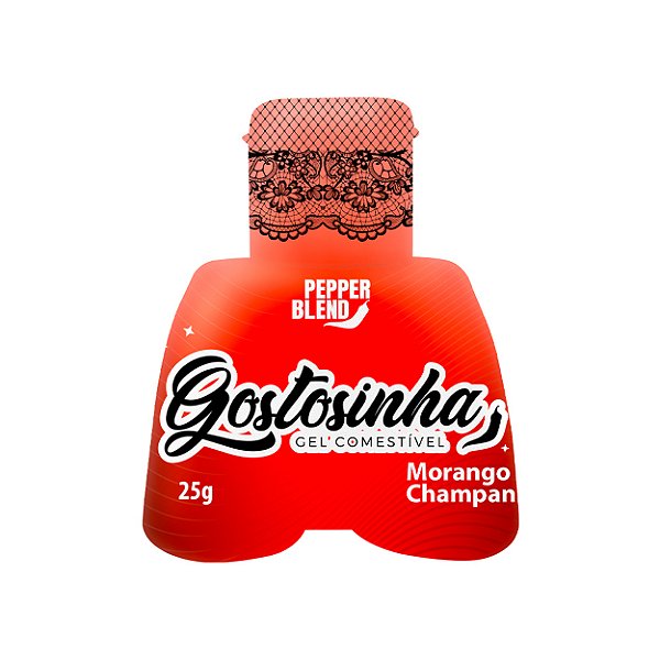 Gostosinha Gel Comestível Para Sexo Oral Hot 25g Pepper Blend - Morango Com Champanhe