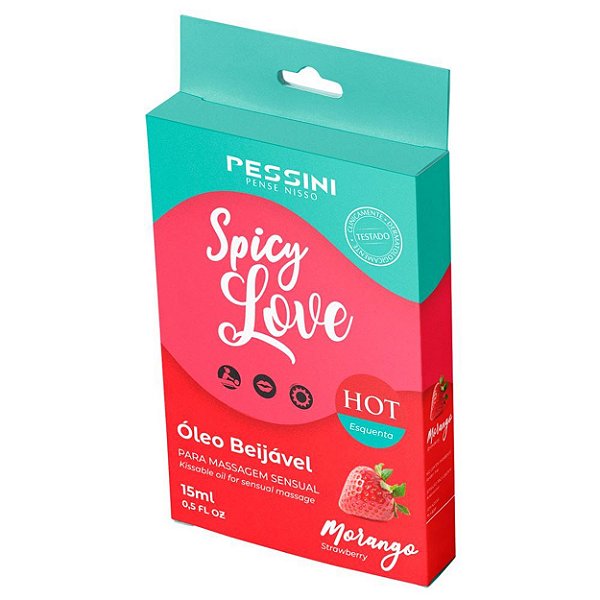 Gel Comestével Spicy Love Hot 15ml Pessini - Morango
