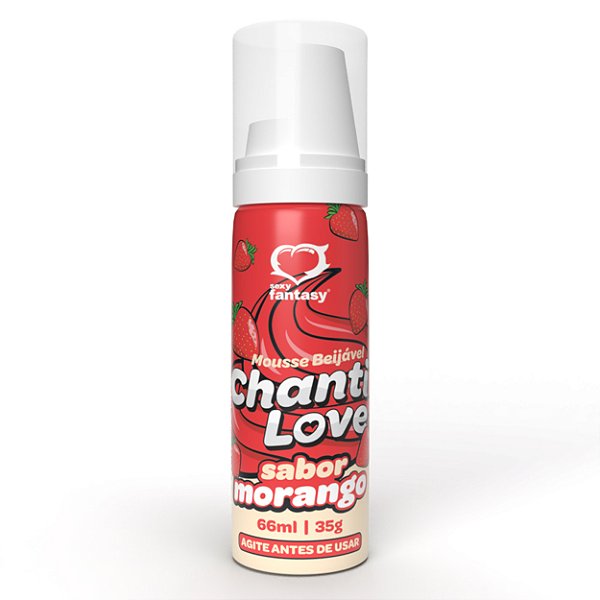 Chanti Love Mousse Corporal Beijável 66ml/25g Sexy Fantasy - Morango