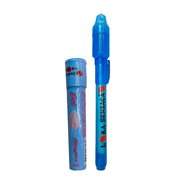 Kit Mágico Neon Caneta Mais Gel 10ml Loka Sensação - Algodão Doce