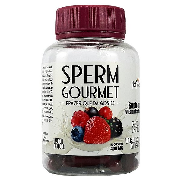 Sperm Gourmet Sabor Na Ejaculação 60 Cápsulas Hot Flowers - Tutti Frutti