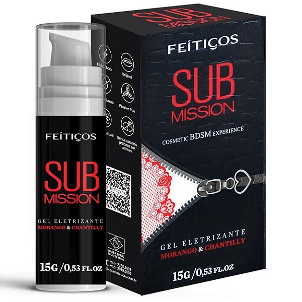 Submission Gel Eletrizante Cosmetic Bdsm Experience 15gr Feitiços - Morango Com Chantilly