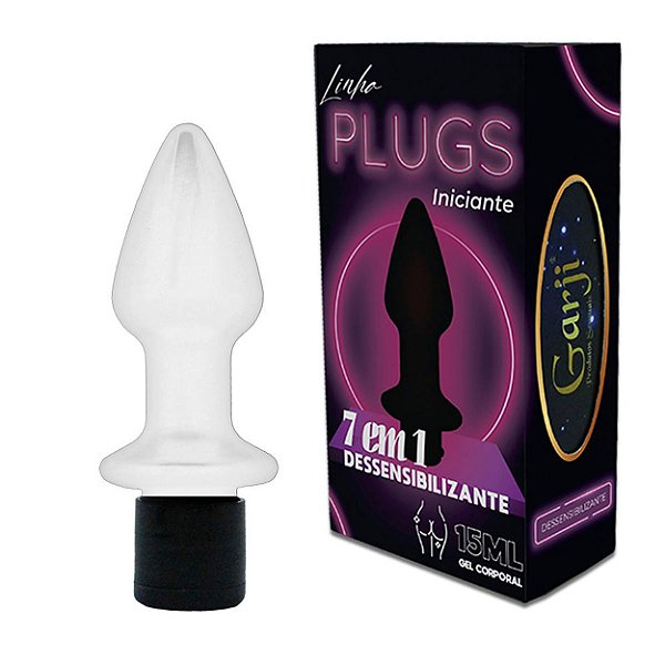 Linha Plugs Iniciantes Gel Corporal 7 Em 1 Dessensibilizante 15ml Garji