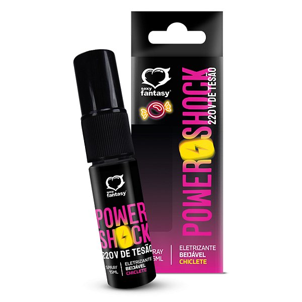 Spray Eletrizante Power Shock 220v De Tesão 15ml Sexy Fantasy - Chiclete