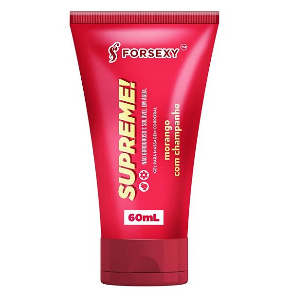 Supreme Lubrificante Aromático 60ml For Sexy - Morango Com Champanhe