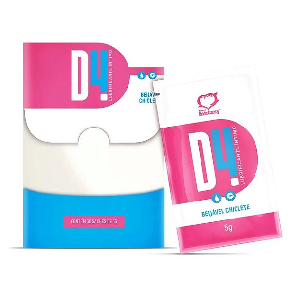 D4 Lubrificante Beijável Em Sachê 5g Sexy Fantasy - Chiclete