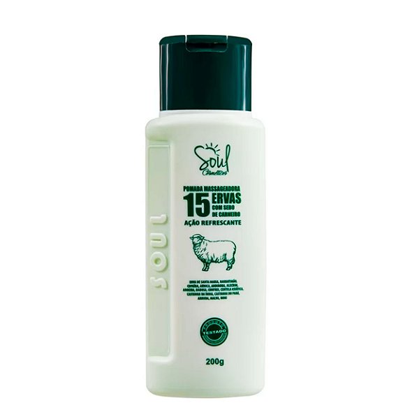 Pomada Massageadora 15 Ervas 200g Soul Cosméticos