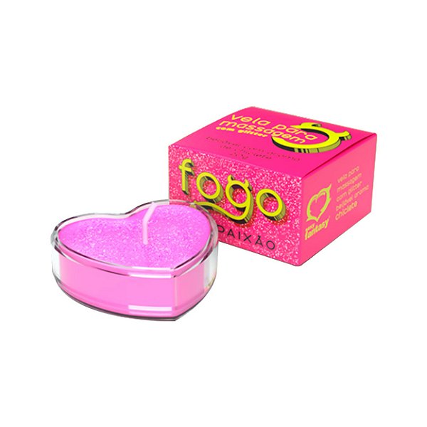 Vela Fogo Da Paixão Com Glitter Sexy Fantasy - Chiclete