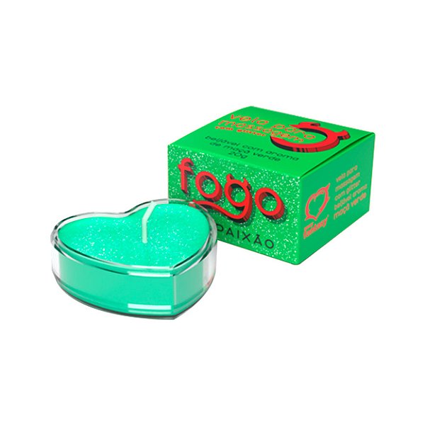 Vela Fogo Da Paixão Com Glitter Sexy Fantasy - Maçã Verde