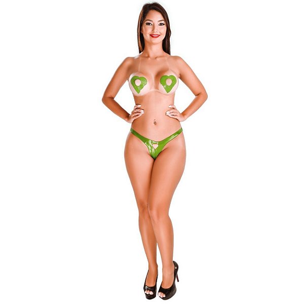 Lingerie Comestível Formato Coração Tam Grande Hot Flowers - Menta