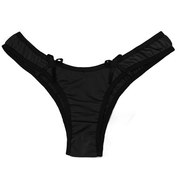 Calcinha Microfibra Lisa Modelo Tanga Rexton - Preto - P