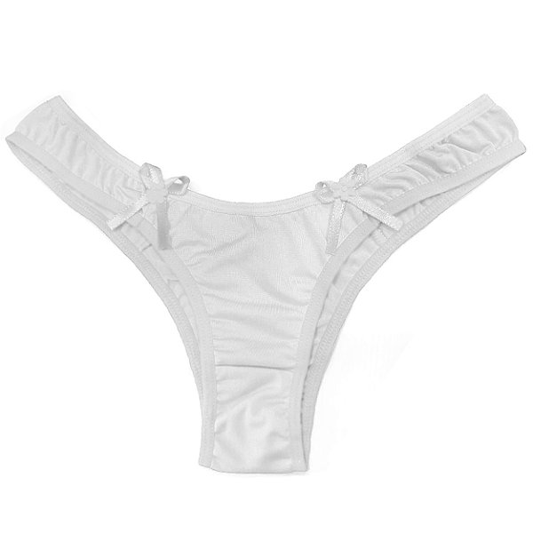 Calcinha Microfibra Lisa Modelo Tanga Rexton - Branco - G