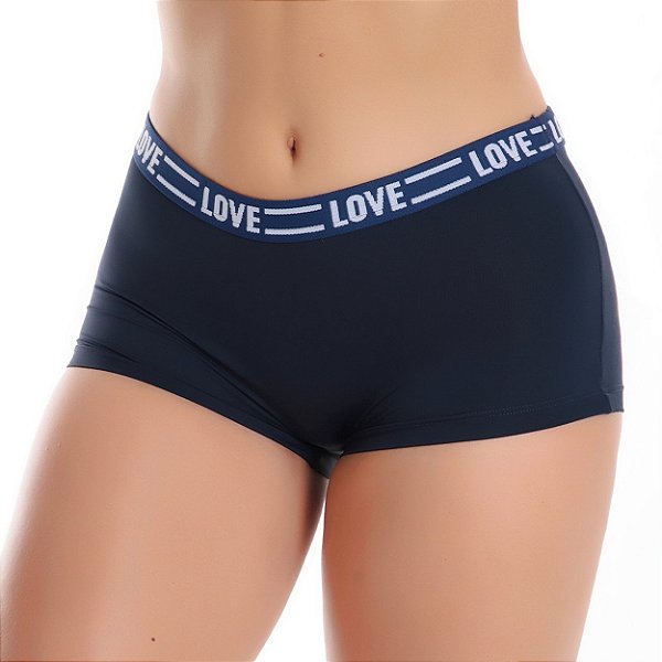 Cueca Boxer Feminina Drika Patitex - Azul Marinho - P