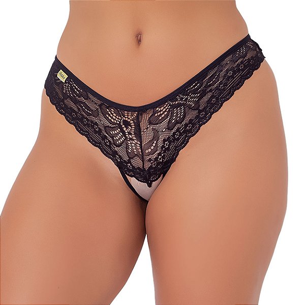 Tanga Tule Sexy Giuliana Patitex - Preto - P