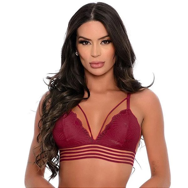 Sutiã Strappy Alice Patitex - Vinho - GG