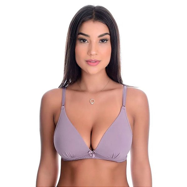 Sutiã Conforto Liso Em Microfibra Patitex - Lilas - P