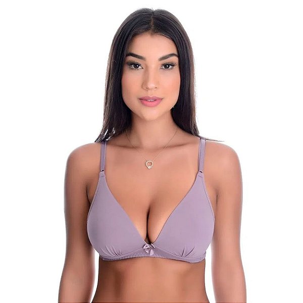 Sutiã Conforto Liso Em Microfibra Patitex - Lilas - GG