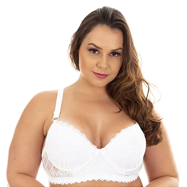 Sutiã Plus Size Reforçado Luciene Patitex - Branco - 48