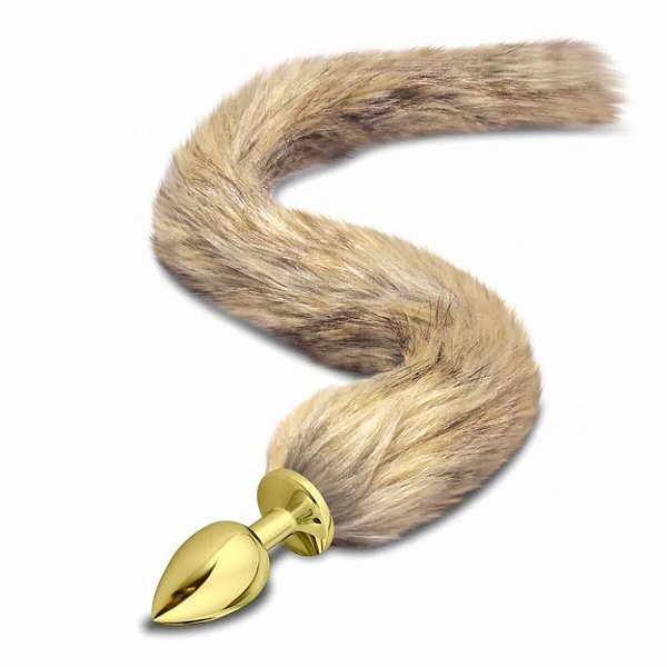 Plug Anal Em Metal Com Rabo De Raposa - Dourado