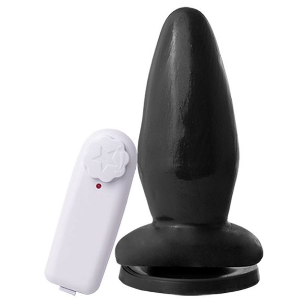 Plug Anal Com Vibrador E Ventosa 13,5 X 5,3 Cm Soul Sex - Preto