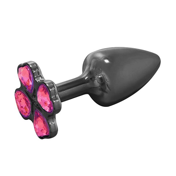 Plug Anal Formato Trevo P Hard - Preto