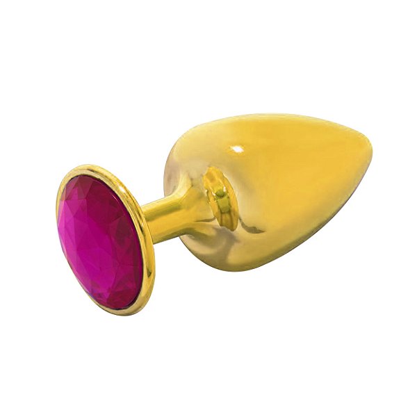 Plug M Em Metal Com Pedra Hard - Dourado