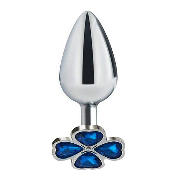 Plug Anal De Aço - Trevo - Tamanho P Sexy Import - Azul