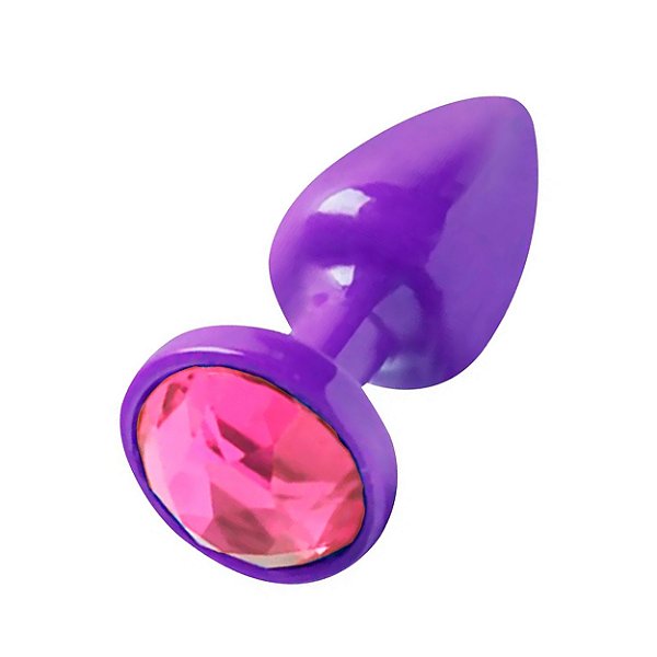 Plug Anal Roxo Com Joia Diversão Ao Cubo - Rosa