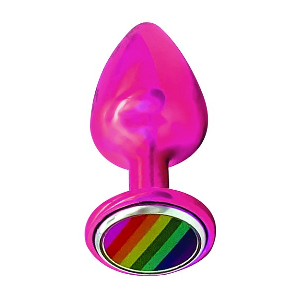 Plug Anal De Metal Pequeno Pride Lgbt Hard - Vermelho