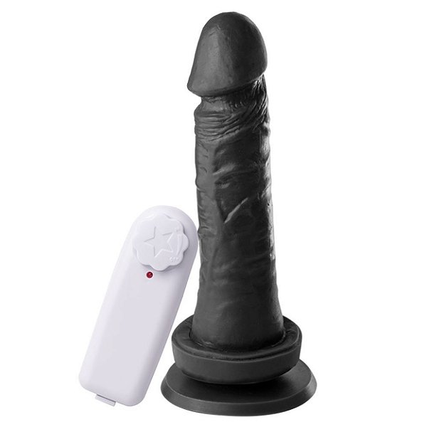Pênis Com Vibrador E Ventosa 17,2 X 3,8 Cm Soulsex - Preto