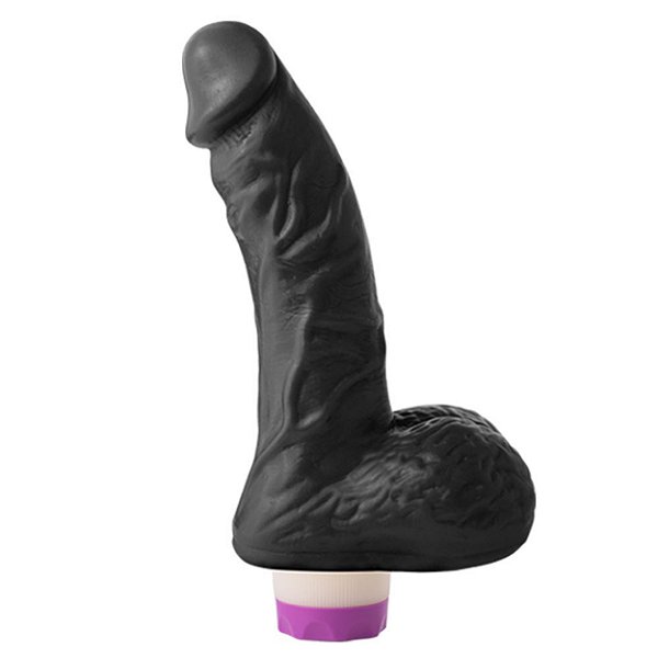 Pênis Vibrador Com Escroto 17 X 3,5 Cm Soul Sex - Preto
