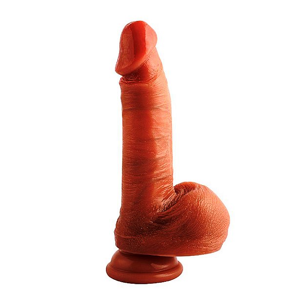 Pênis de Borracha Com Ventosa Vscn.velty - 18,3 X 3,6 Cm Sexy Import - Marrom