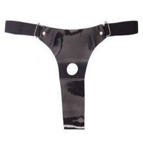 Cinta Para Prótese 01 Furo Verniz Dominatrixxx - Preto
