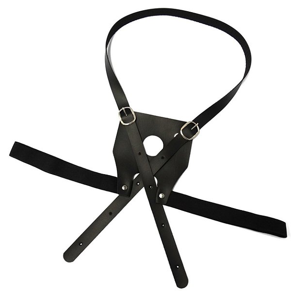 Cinta Peniana Dp Masculina 01 Furo Com Regulagem Dominatrixxx - Preto