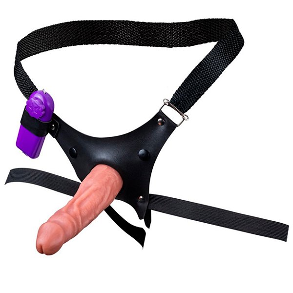 Cinta Dp C/ Prótese E Vibro De 15 X 4,2cm La Pimienta - Bege