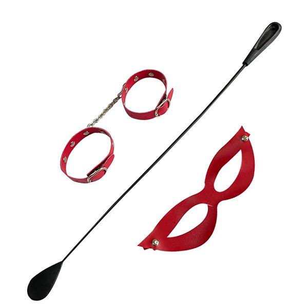 Kit Tiazinha Trio Algema Fina Dominatrixxx - Vermelho