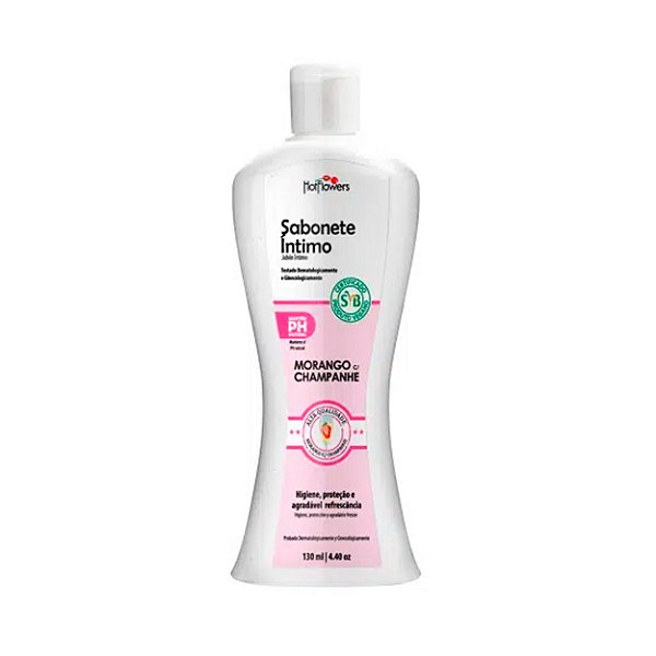 Sabonete íntimo Líquido 130ml Hot Flowers - Morango Com Champanhe