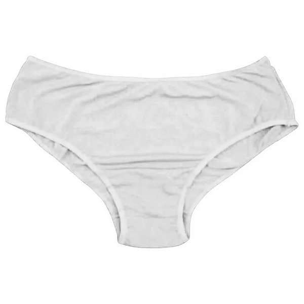 Calcinha Cotton Lisa Com Cós Largo Plus Size Rexton - Branco - 48
