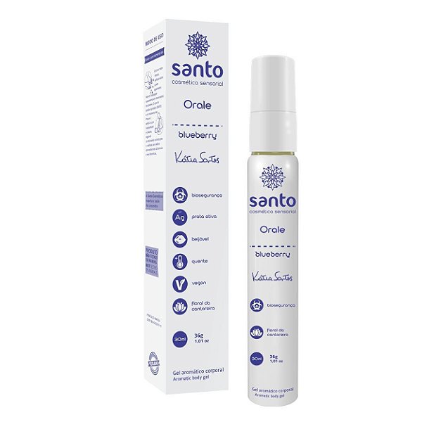 Orale Gel Lubrificante Aromático 30ml Linha Katia Santos Santo - Blueberry
