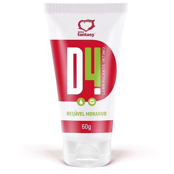D4 Lubrificante íntimo Beijável 60 Gr Sexy Fantasy - Morango